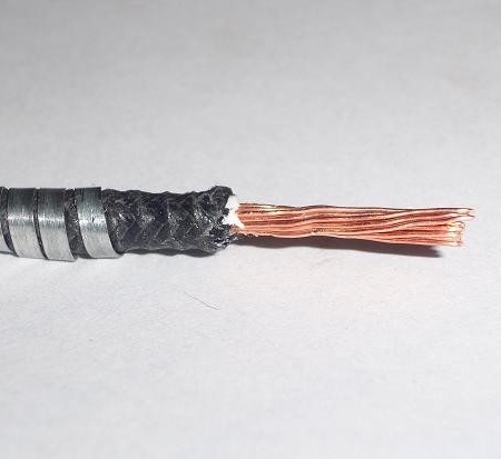 #B9909-001, 14 Gauge Single Conductor, Armor Covered (Cotton Braided) Primary Wire (Sold By the Foot)
