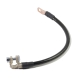 A shiny black battery cable with a straight lug on one end and a 90-degree terminal on the other.