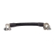 A black battery cable with two 90 degree terminals against a white background.