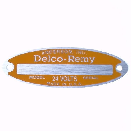 CADILLAC RED DELCO REMY GENERATOR TAGS NUMBERED & DATED NEW WITH RIVETS