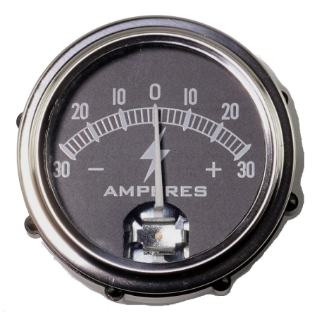 A black gauge with white print.