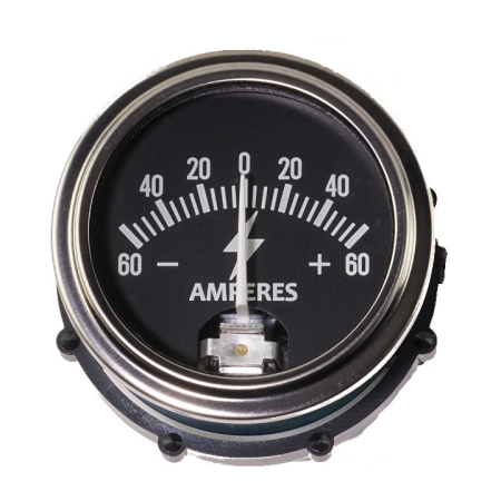 Black gauge with white needle and text