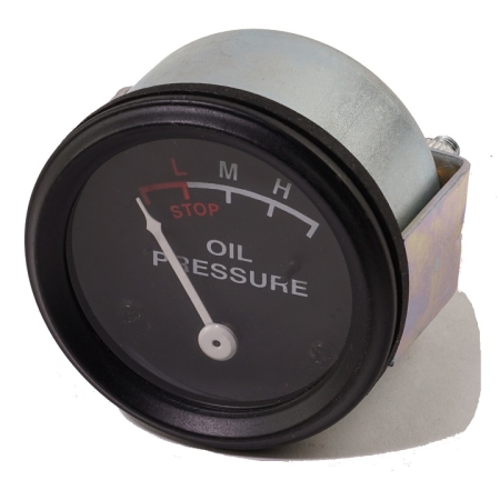 John Deere Oil Pressure Gauge (0-55 PSI) with Black Face