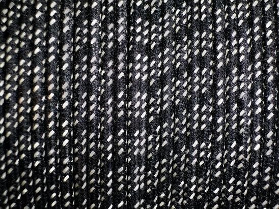 Cloth Covered Primary Wire  14 gauge Black w/ white 5 feet 