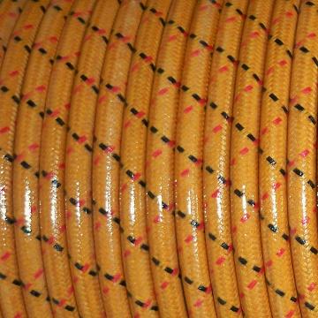 7mm Cloth Sparkplug wire Orange w/black tracers 10 feet