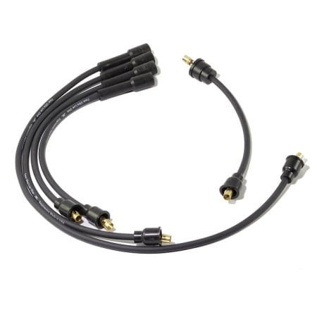 A 4-cylinder spark plug wire set with straight boots and terminals on each end