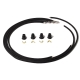 A 4-cylinder spark plug wire set with thrust terminals on one end and bare ends on the other. The terminals and boots for the bare ends are shipped uninstalled for ease of installation.