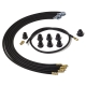 A 6-cylinder spark plug wire set with straight terminals on the mag/distributor ends and right angle terminals on the spark plug ends. the coil wire has one straight terminal and one bare end. Boots shipped loose to be installed onsite.