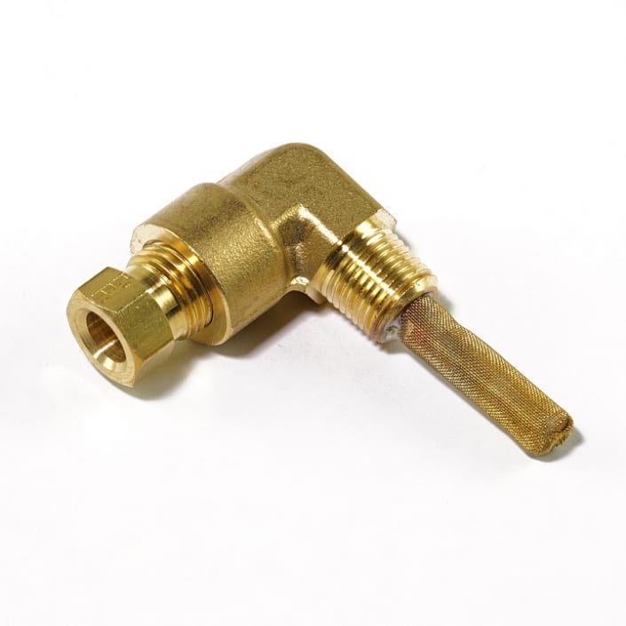 Right Angle Carburetor Fuel Line Fitting with Strainer The Brillman