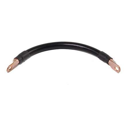 A shiny black switch-to-starter cable with straight lugs on each end.