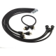 A 6-cylinder spark plug wire set with straight boots and terminals on the mag/distributor ends, and right-angle terminals on the spark plug ends. The coil wire has straight boots and terminals on both ends.