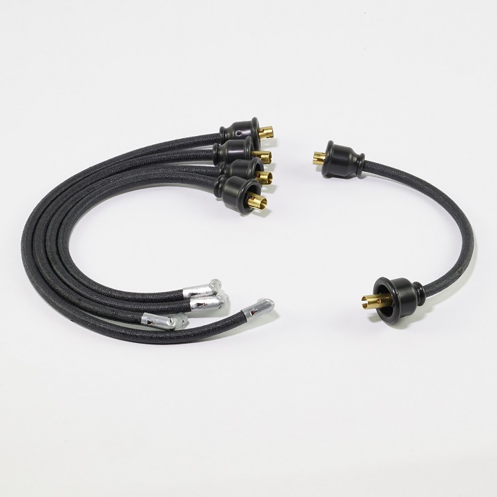 Deluxe Black Cloth Spark Plug Wire Set McCormick Farmall IH Super M MV MTA O6