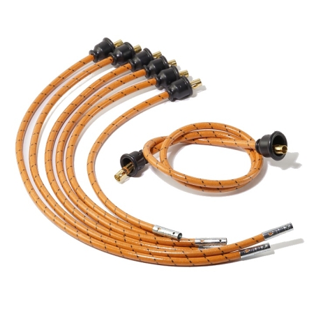 Graham-Paige Spark Plug Wire Set, Original 7mm Cotton Braid Wire (Copper Core) full set photo