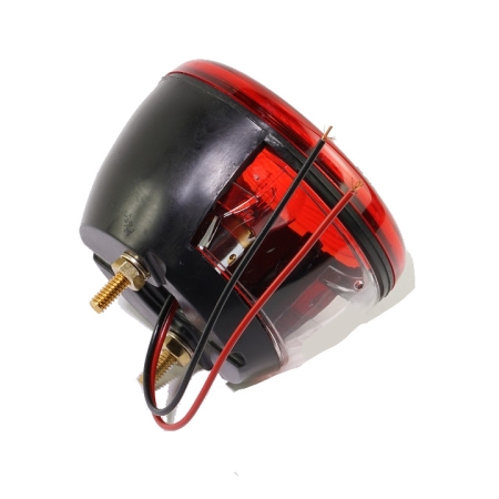 12-Volt Round Red Tail Light Assembly (with License Lamp Window)