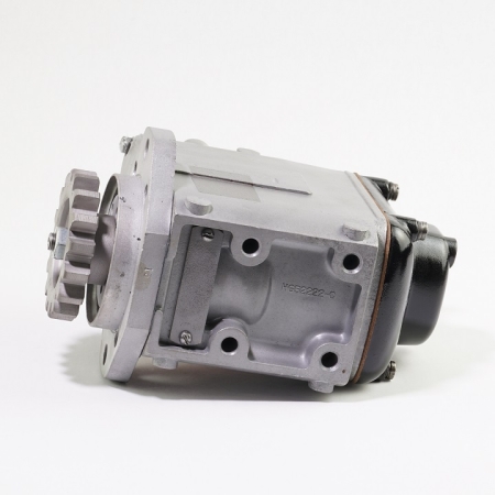 Side-angle view of magneto with 4 bolt holes, stamped HG52222-C