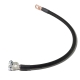 A black cotton-braid battery cable with a straight battery terminal on one end and a straight lug on the other end.
