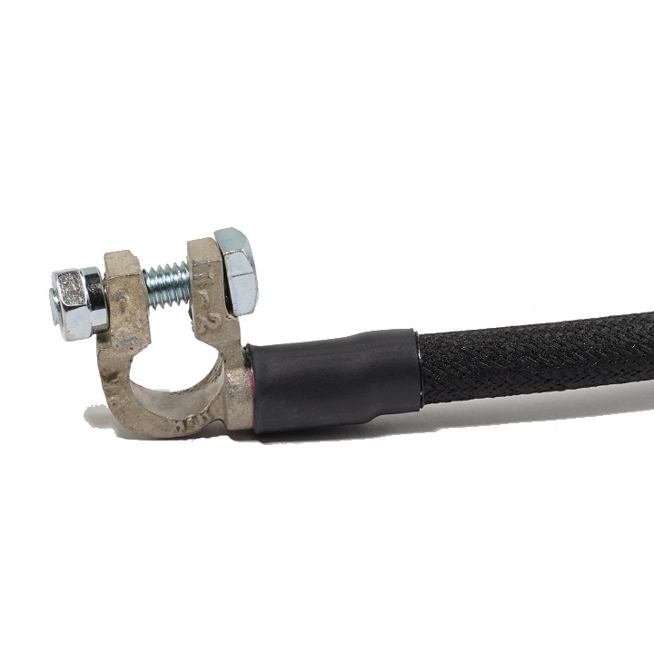 A close-up of the right-angle battery terminal.