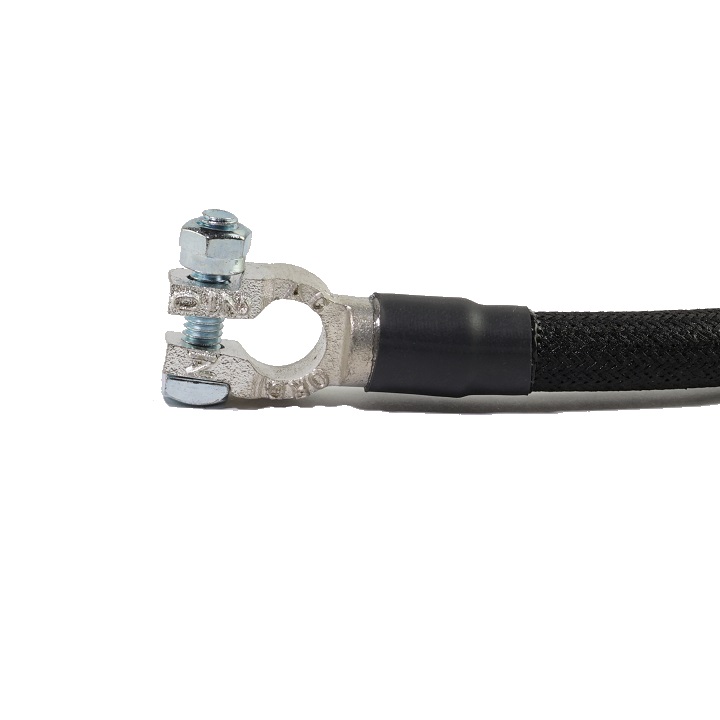 A close-up of the straight battery terminal.