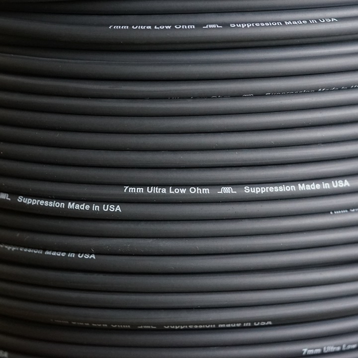 Câble de bougie d'allumage ht 7mm - carbone silicone bleu