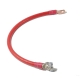 A red PVC battery cable with a straight battery terminal on one end and a straight lug on the other.