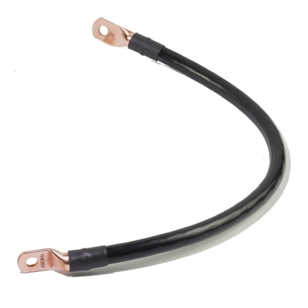 A black battery cable with straight lugs on each end.