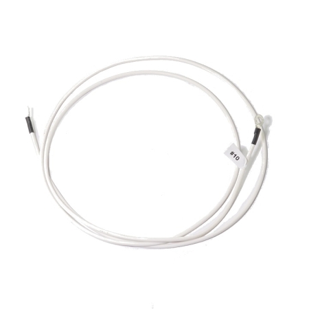 A White wire with a ring terminal on each end.