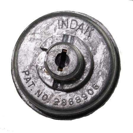 A close-up of the key slot