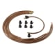 Brown spark plug wire set with metal terminals and black rubber boots for 6-cylinder Ford vehicles.