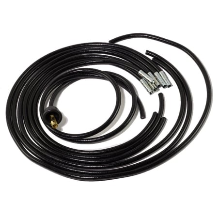 A 6-cylinder spark plug wire set with straight spark plug terminals and the other end left bare. The coil ire is the same, and has a straight boot as well.