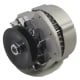 Replacement Motorola alternator with a silver metal body, black pulley, and chrome cooling fan.