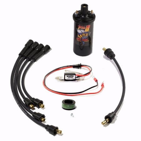 12-Volt Negative Ground John Deere 1010 Electronic Ignition, Coil, & Wire Set Kit (w/ Autolite Distributor)