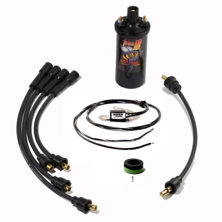 12-Volt Positive Ground John Deere 1010 Electronic Ignition, Coil, & Wire Set Kit (w/ Autolite Distributor)