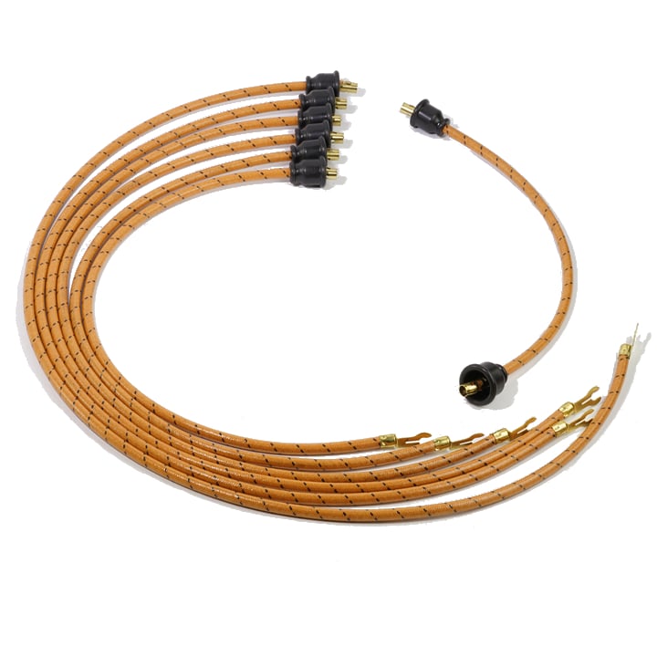1945 REO Model 19 Truck Spark Plug Wire Set in orange, made in house, in America, by The Brillman Company